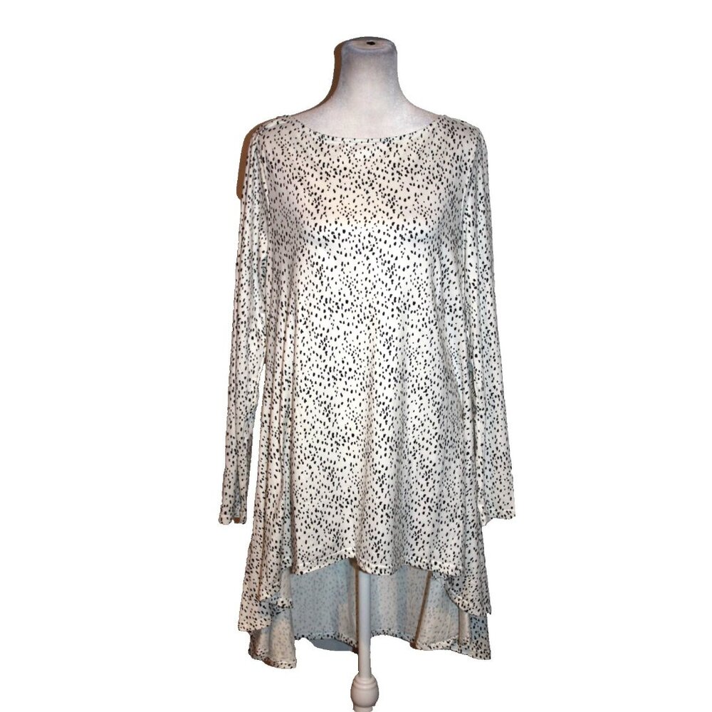 Arianna by Howards Dress Long Sleeve Size M/L Black & White Hi-Lo